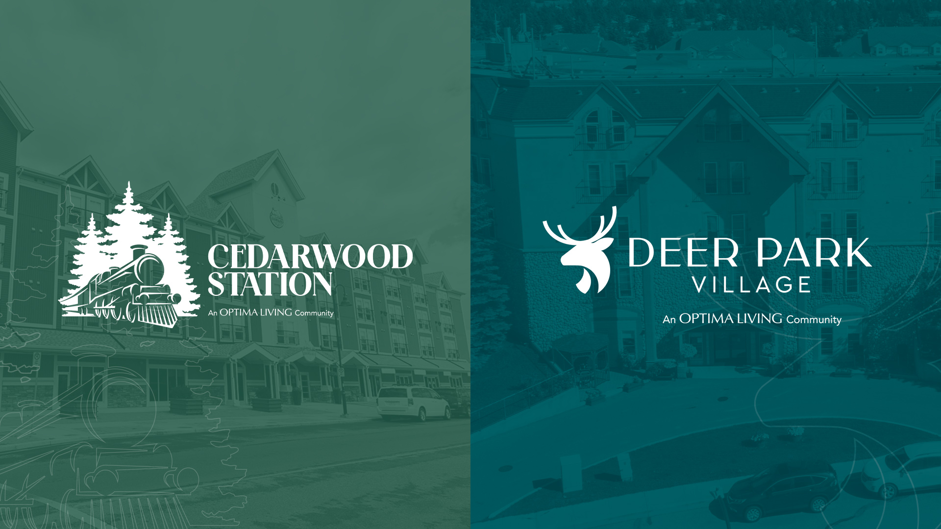 The logos of Cedarwood Station and Deer Park Village residences