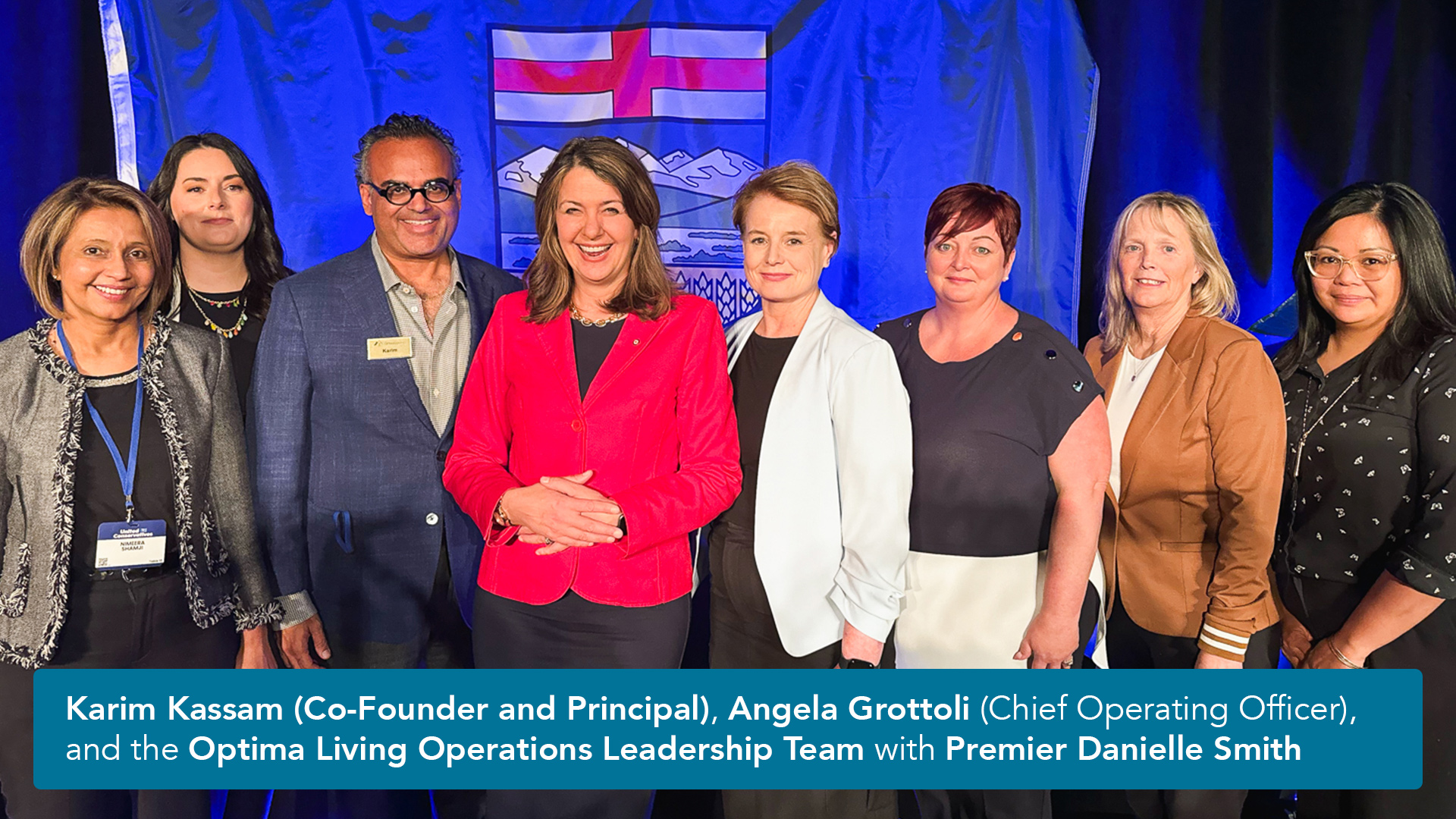 Karim Kassam with Premier Danielle Smith and the Alberta Leadership Team