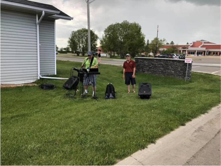 One of our communities in Claresholm, Alberta received live music.