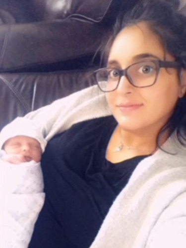 A picture of Gurpreet with her baby