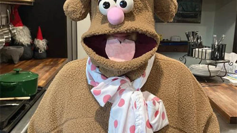 An incredible Fozzie Bear costume from the Muppets.