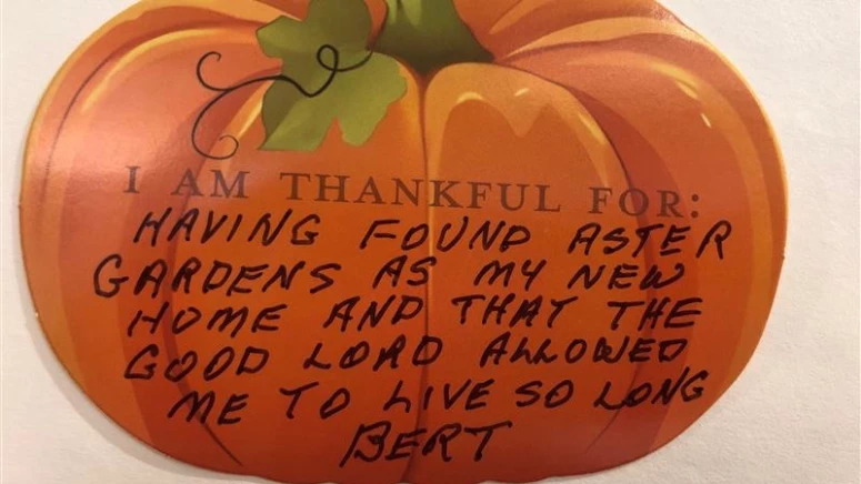Pumpkin with text on it that says, 
