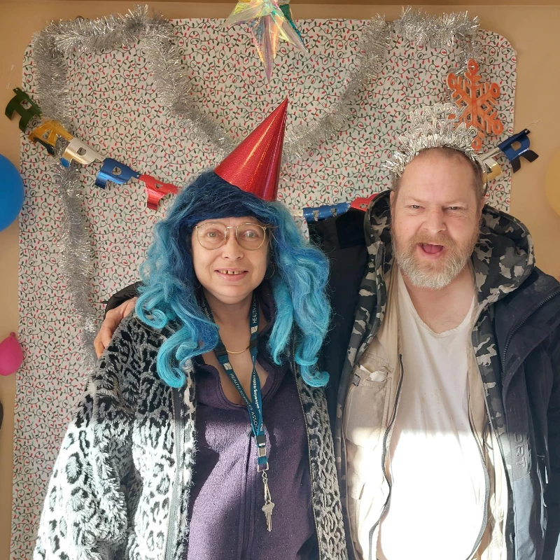 A couple having fun on new year party