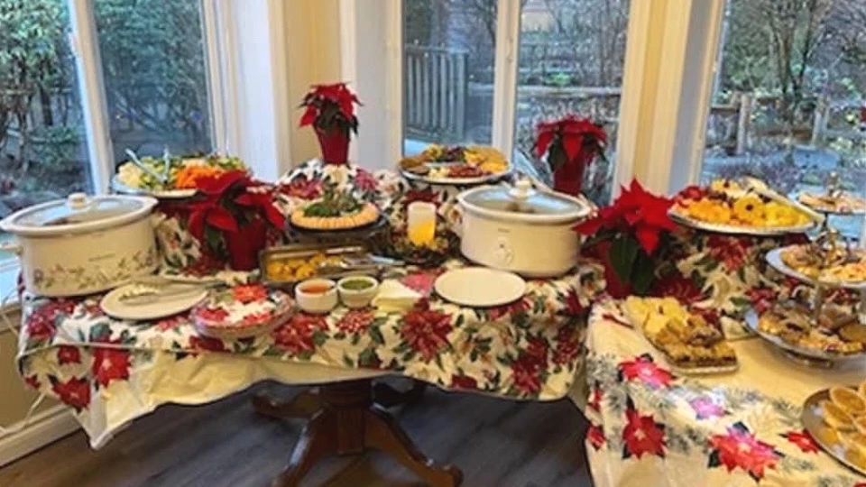 Delicious Christmas dinner on a table