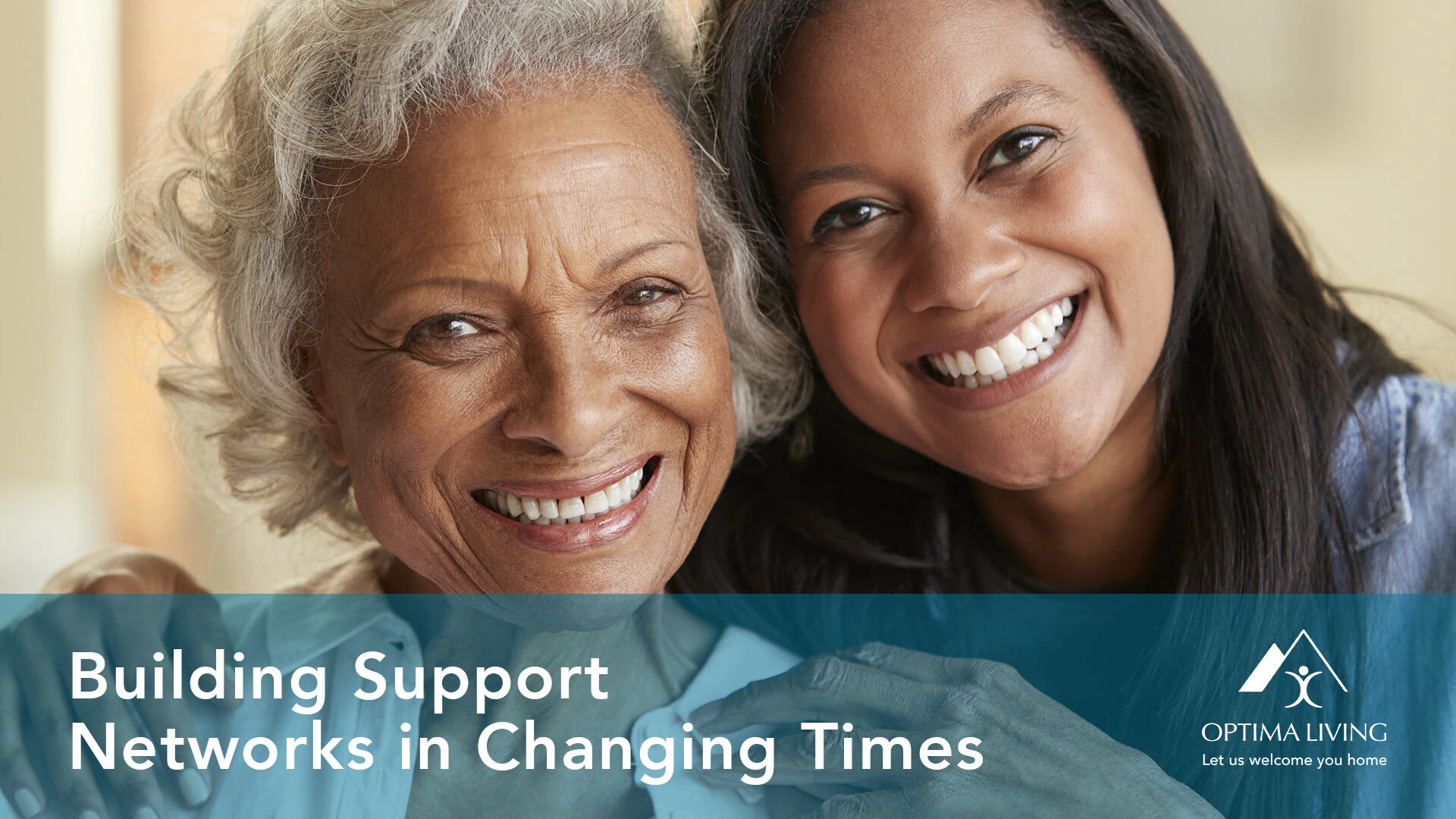 An older woman and her daughter at WP senior homes are both smiling.