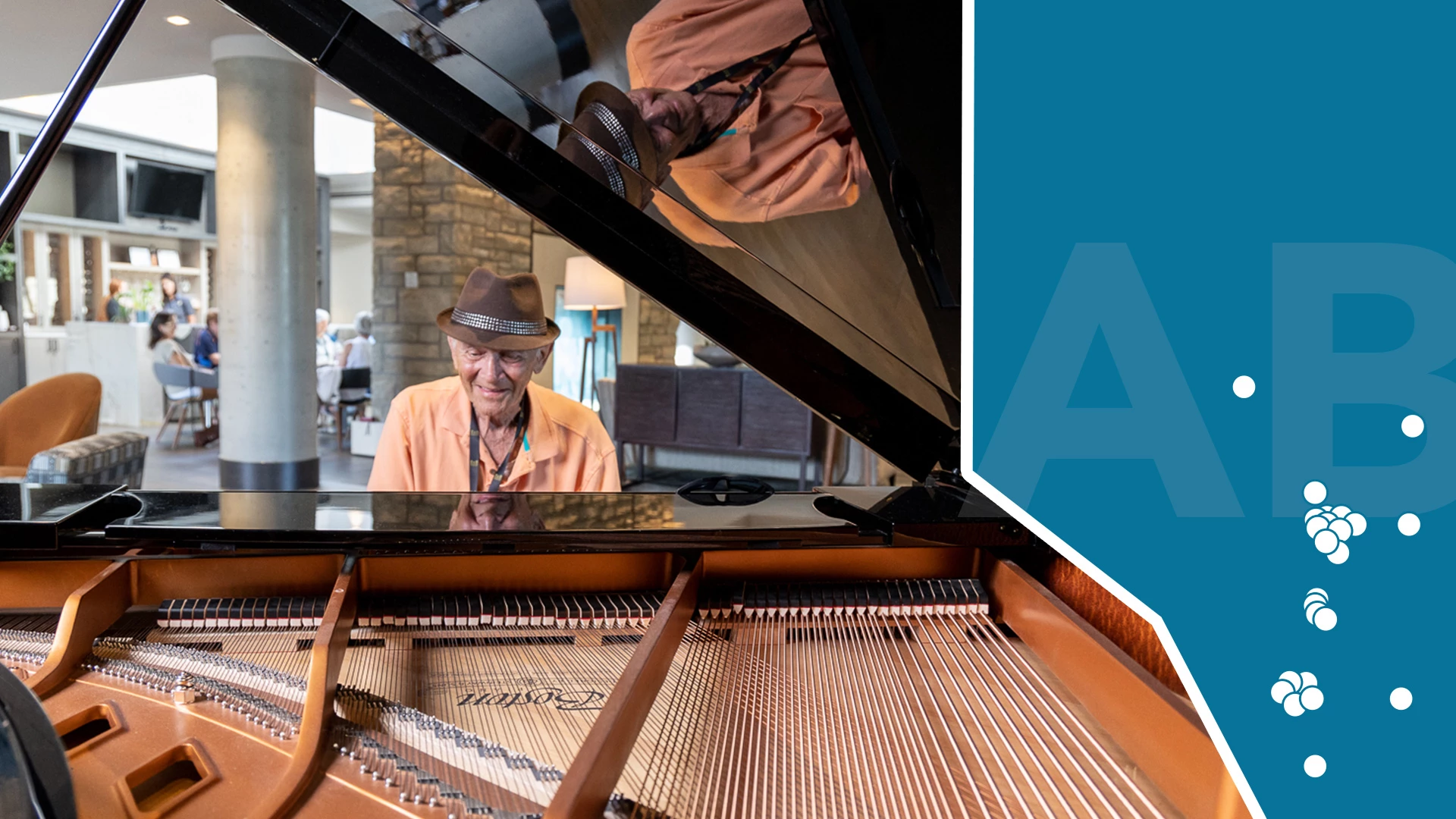 Senior man playing the piano