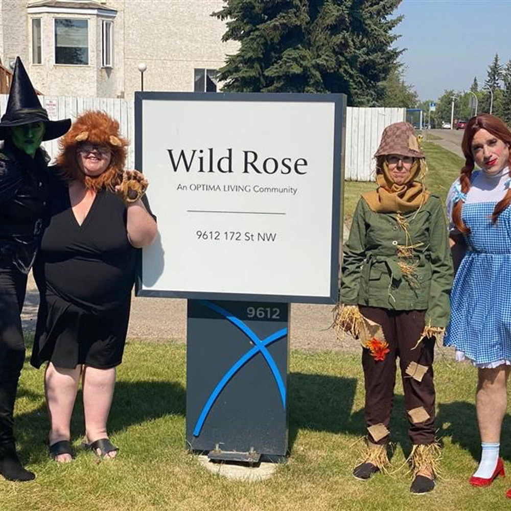 Wild Rose staff dressed up in halloween costumes