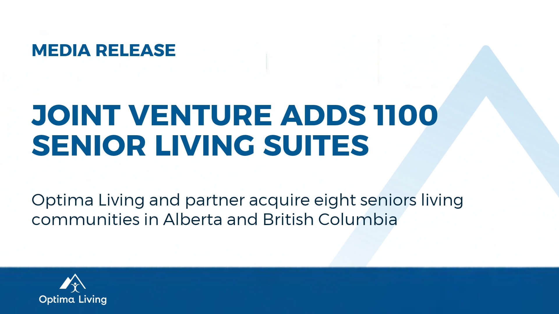 Joint venture adds 1100 seniors living suites: Optima and partner acquire eight seniors living communities in Alberta and B.C.