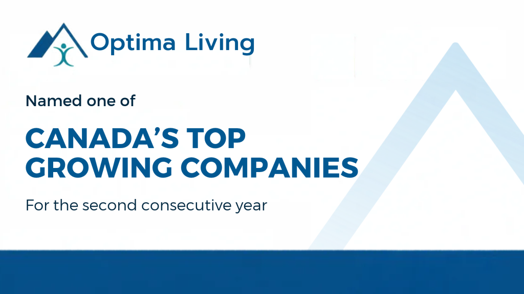 Canada's top growing companies announcement from Optima Living